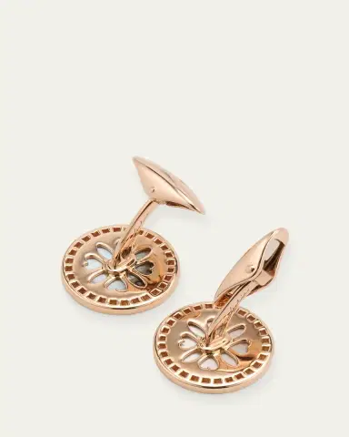 Jan Leslie Men's 18K Rose Gold Mother Of Pearl and Diamond Cufflinks | Thumbnail 4