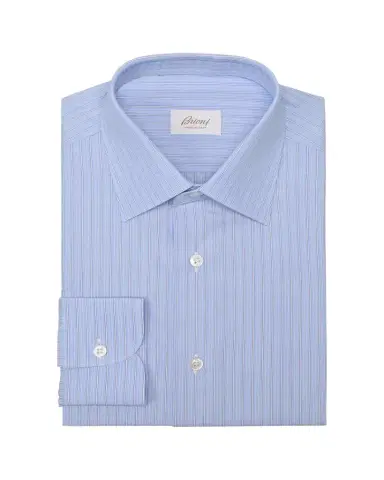 Brioni Men's Cotton Mini Graph Check Dress Shirt | Thumbnail 1 Brioni Men's Cotton Mini Graph Check Dress Shirt | Thumbnail 1