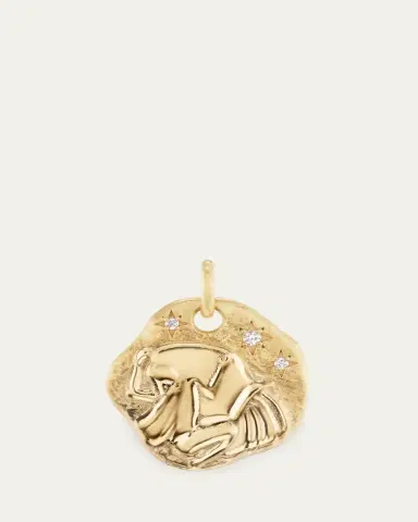 Aaryah 18K Yellow Gold Large Diamond Zodiac Pendant Necklace | Thumbnail 2