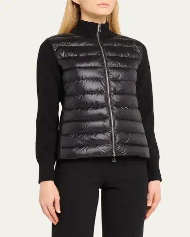 Moncler Hybrid Puffer Wool Cardigan | Thumbnail 4