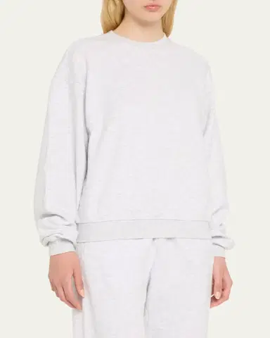 Skims Cotton Fleece Crewneck Pullover | Thumbnail 4