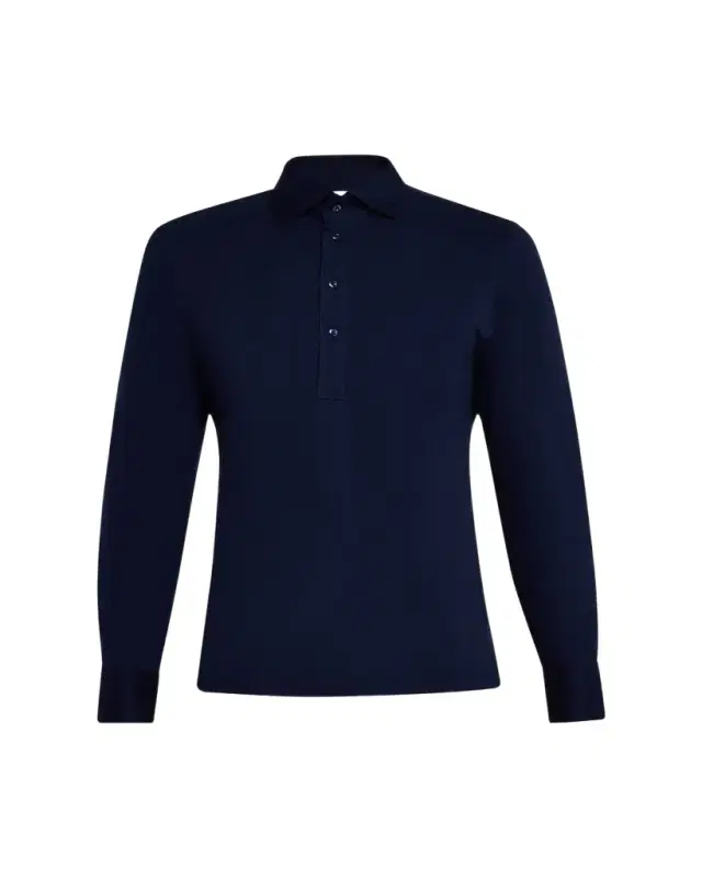 Brunello Cucinelli Men's Long-Sleeve Pique Polo Shirt