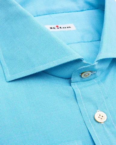 Kiton Men's Micro-Houndstooth Dress Shirt | Thumbnail 2