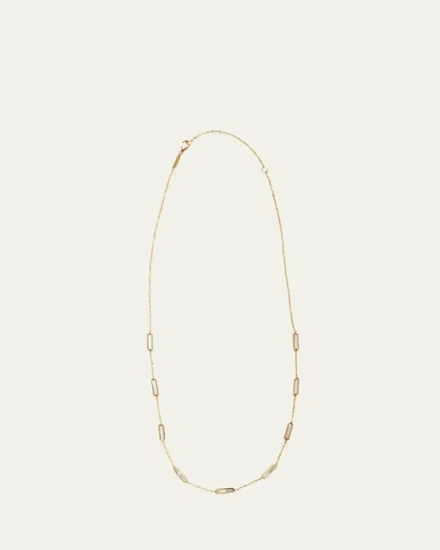 KAMAL Bar Chain Necklace with Gemstones