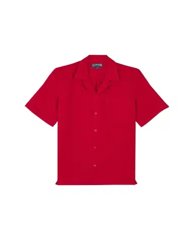Vilebrequin Men's Garment-Dyed Linen Camp Shirt | Thumbnail 1