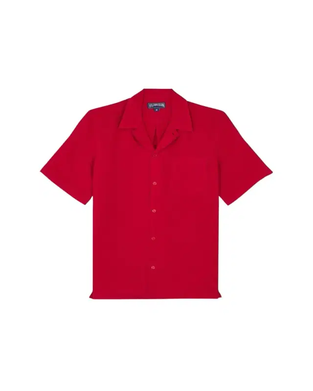 Men's Garment-Dyed Linen Camp Shirt