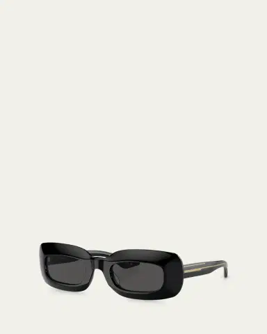 Khaite x Oliver Peoples Beveled Acetate Rectangle Sunglasses | Thumbnail 2