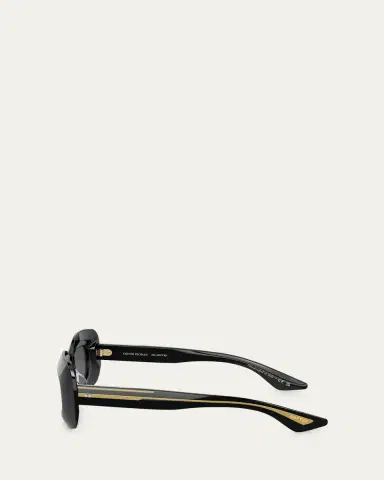 Khaite x Oliver Peoples Beveled Acetate Rectangle Sunglasses | Thumbnail 3