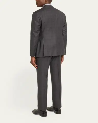 Giorgio Armani Men's Brushed Wool Plaid Classic Fit Suit | Thumbnail 3 Giorgio Armani Men's Brushed Wool Plaid Classic Fit Suit | Thumbnail 3