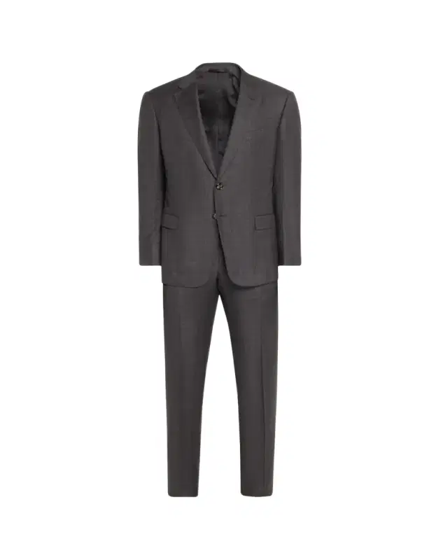 Men's Brushed Wool Plaid Classic Fit Suit