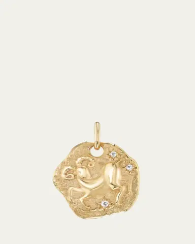Aaryah 18K Yellow Gold Large Diamond Zodiac Pendant Necklace | Thumbnail 2