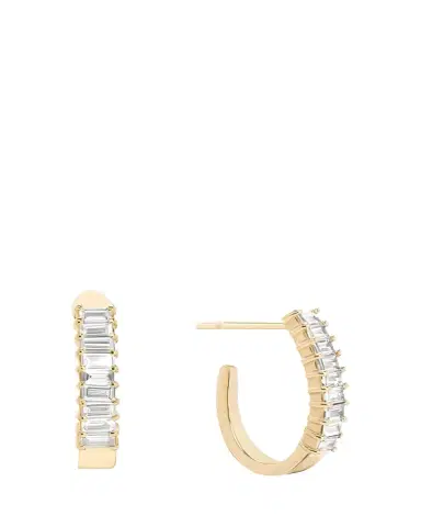 Lana 14K Gold Baguette Diamond Huggie Earrings, 0.5 tcw | Thumbnail 1