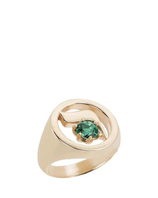 Procaccia Jewelry 18K Gold Hebrew RESH Initial Signet Ring