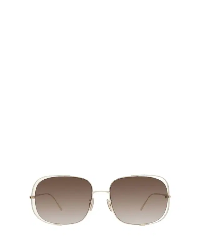 Metal Logo-Print Rectangle Sunglasses