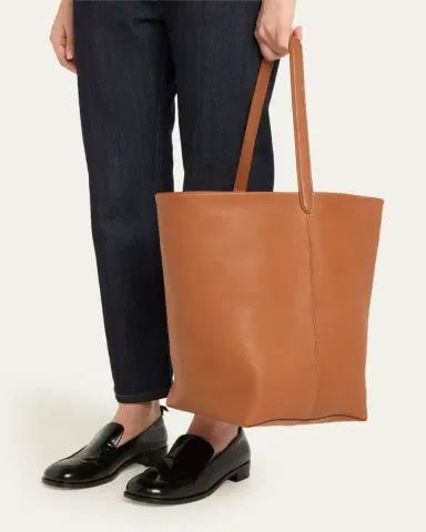 The Row Park North-South Tote Bag in Leather | Thumbnail 10