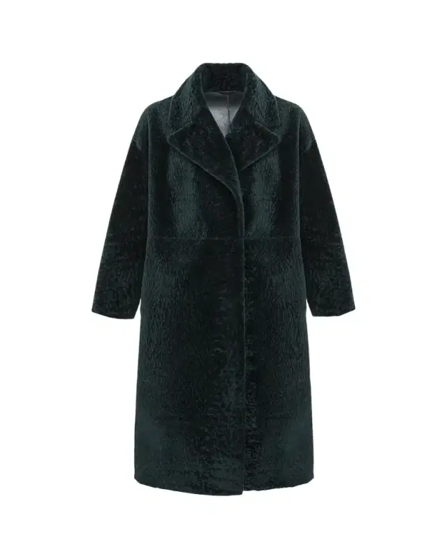Gorski Reversible Textured Shearling Lamb Coat