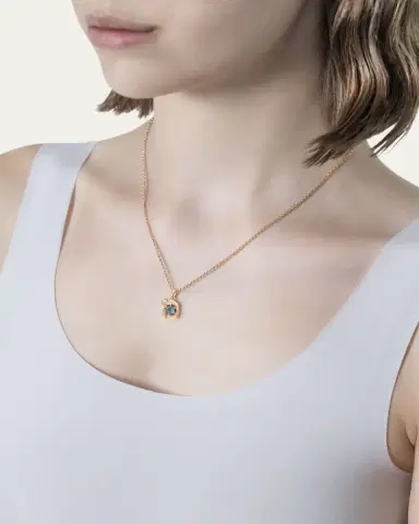 Procaccia Jewelry 18K Gold Hebrew MEM Initial Necklace | Thumbnail 5 Procaccia Jewelry 18K Gold Hebrew MEM Initial Necklace | Thumbnail 5