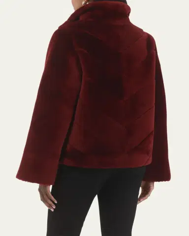 Gorski Reversible Merino Shearling Lamb Chevron Jacket | Thumbnail 3 Gorski Reversible Merino Shearling Lamb Chevron Jacket | Thumbnail 3