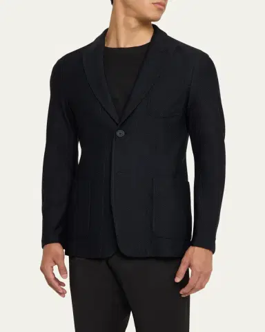 Giorgio Armani Men's Rice Stitch Sport Coat | Thumbnail 4