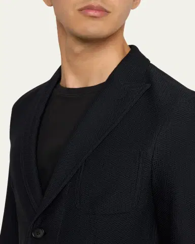 Giorgio Armani Men's Rice Stitch Sport Coat | Thumbnail 5