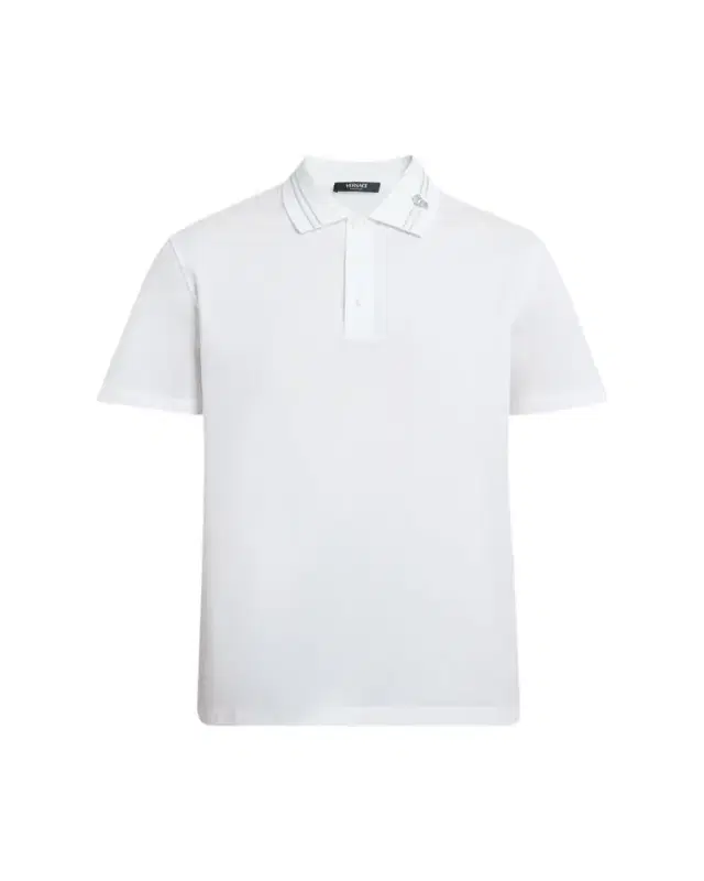 Men's Medusa-Collar Pique Polo Shirt