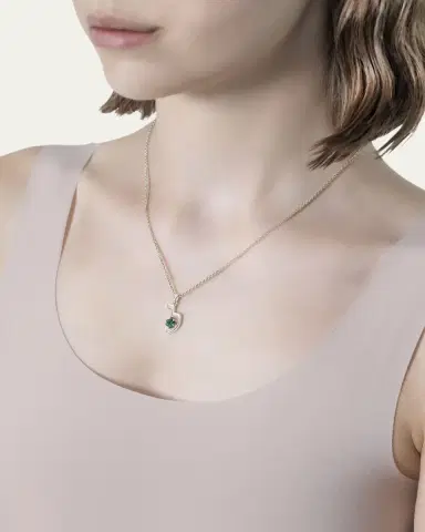 Procaccia Jewelry 18K Gold Hebrew LAMED Initial Necklace | Thumbnail 2 Procaccia Jewelry 18K Gold Hebrew LAMED Initial Necklace | Thumbnail 2