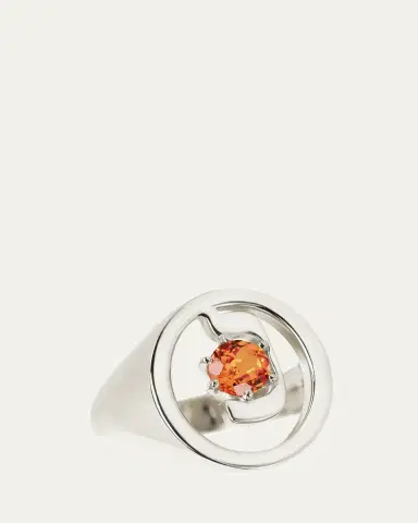 Procaccia Jewelry 18K Gold Hebrew NUN Initial Signet Ring | Thumbnail 4