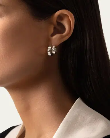 NOUVEL HERITAGE 18K Monday Morning Mood Double Hoop Earrings | Thumbnail 2