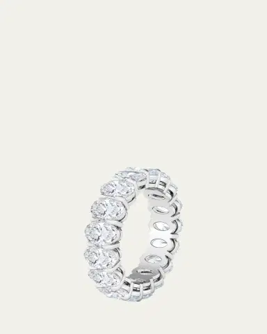 HauteCarat 18K Oval Cut Lab Grown Diamond Eternity Band, 6.0tcw | Thumbnail 2 HauteCarat 18K Oval Cut Lab Grown Diamond Eternity Band, 6.0tcw | Thumbnail 2