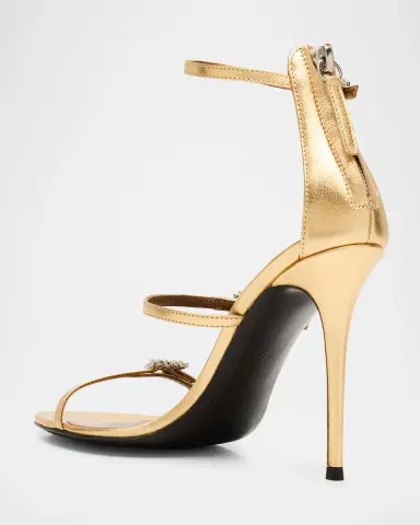Giuseppe Zanotti Metallic Leather Ankle-Strap Sandals | Thumbnail 2 Giuseppe Zanotti Metallic Leather Ankle-Strap Sandals | Thumbnail 2