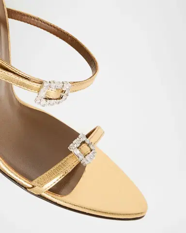 Giuseppe Zanotti Metallic Leather Ankle-Strap Sandals | Thumbnail 3 Giuseppe Zanotti Metallic Leather Ankle-Strap Sandals | Thumbnail 3