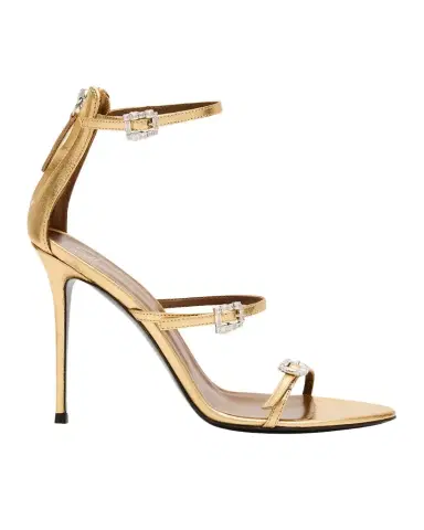 Giuseppe Zanotti Metallic Leather Ankle-Strap Sandals | Thumbnail 1 Giuseppe Zanotti Metallic Leather Ankle-Strap Sandals | Thumbnail 1