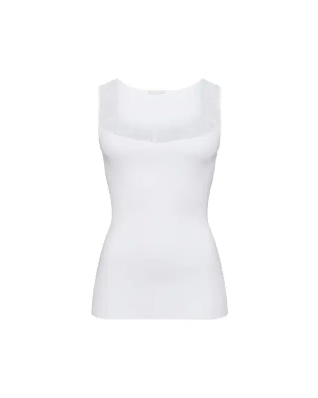 Hanro Cotton Delight Lace-Trim Tank Top