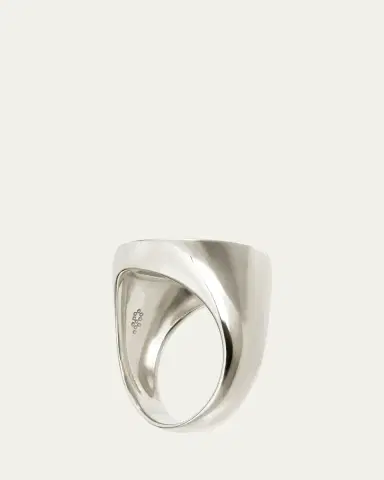Procaccia Jewelry 18K Gold Hebrew LAMED Initial Signet Ring | Thumbnail 3