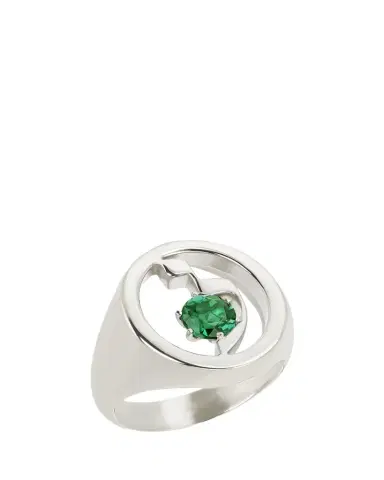 Procaccia Jewelry 18K Gold Hebrew LAMED Initial Signet Ring | Thumbnail 1