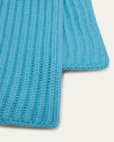 Bergdorf Goodman Ribbed Cashmere Scarf, Black | Thumbnail 6