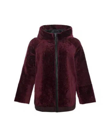 Gorski Reversible Textured Shearling Lamb Zip Hooded Jacket | Thumbnail 1 Gorski Reversible Textured Shearling Lamb Zip Hooded Jacket | Thumbnail 1