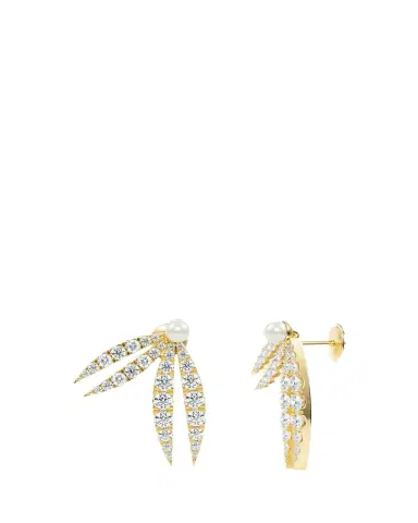 KAMAL Lotus Diamond and Pearl Flourish Earrings | Thumbnail 1