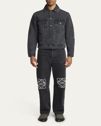 Loewe Men's Anagram Elbow Trucker Jacket | Thumbnail 2 Loewe Men's Anagram Elbow Trucker Jacket | Thumbnail 2