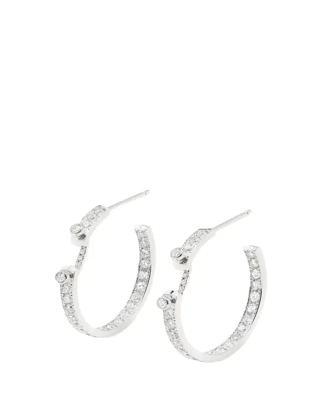 Nouvel Heritage 18K Eternity Tuxedo Mood Hoop Earrings