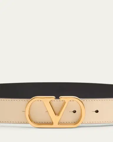 Valentino Garavani VLogo Signature Leather Belt, 30mm | Thumbnail 2