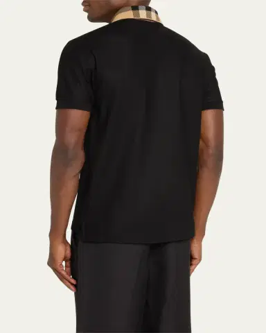 Burberry Men's Cody Check-Collar Polo Shirt | Thumbnail 3
