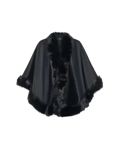 Gorski Cashmere Cape with Toscana Shearling Lamb Trim | Thumbnail 1 Gorski Cashmere Cape with Toscana Shearling Lamb Trim | Thumbnail 1