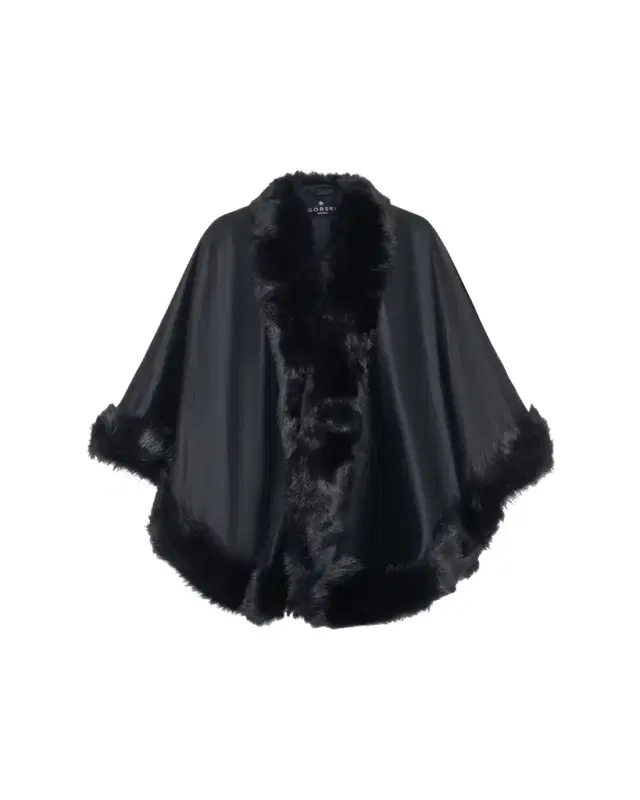 Gorski Cashmere Cape with Toscana Shearling Lamb Trim