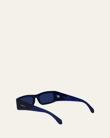 Ferragamo Men's Classic Logo Acetate Rectangle Sunglasses, 57mm | Thumbnail 3