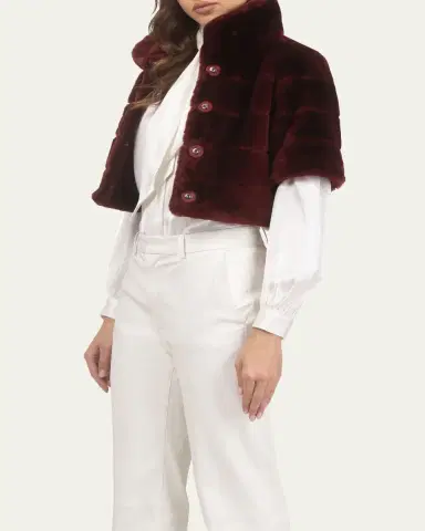 Gorski Reversible Shearling Lamb Bolero | Thumbnail 4 Gorski Reversible Shearling Lamb Bolero | Thumbnail 4