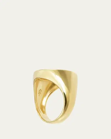 Procaccia Jewelry 18K Gold Hebrew NUN Initial Signet Ring | Thumbnail 3