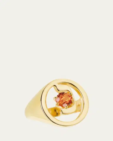 Procaccia Jewelry 18K Gold Hebrew NUN Initial Signet Ring | Thumbnail 4