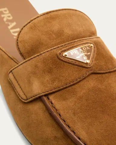Prada Logo Suede Loafer Mules | Thumbnail 5