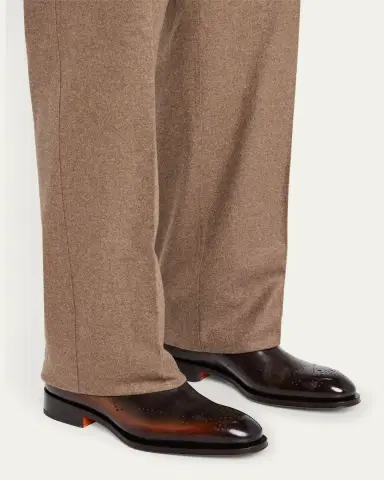 Santoni Men's Kaj Bicolor Brogue Leather Oxfords | Thumbnail 2